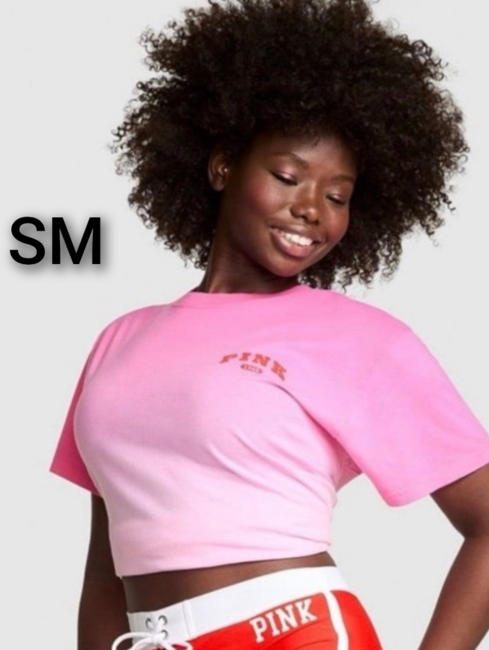 PINK Victoria's Secret Pink Ombre Dip Dye Campus Tee.